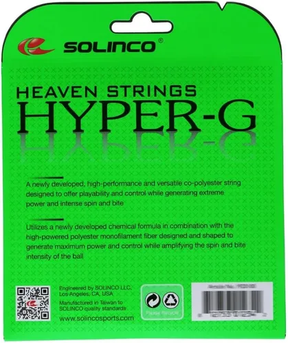 Vista 3 de Solinco Hyper-G Heaven cuerda de poliéster alto poder de efecto, paquete de 40 pies