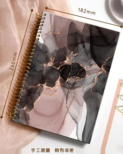Vista 2 de iampanda Cuaderno con espiral, encuadernación fuerte de doble alambre con papel de primera calidad para niñas y mujeres, 60 hojas de lujo a la moda