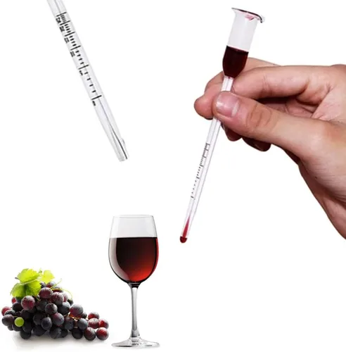 Vista 3 de Probador de medidor de alcohol para vino Alcohol 5.1 in Probador de medidor de alcohol transparente