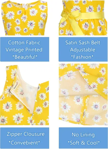 Vista 57 de Vestido de verano para niña, de algodón, con diseño floral