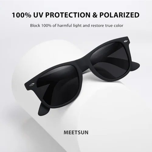 Vista 2 de MEETSUN Polarized Sunglasses for Men Women Classic Retro Driving Sun Glasses UV400 Protection (2 Pack)