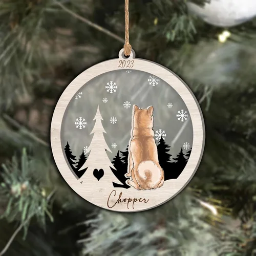 Vista 236 de Nazenti Adorno de Navidad conmemorativo personalizado, regalo personalizado de recuerdo de perro, condolencias por pérdida de mascotas, sabueso