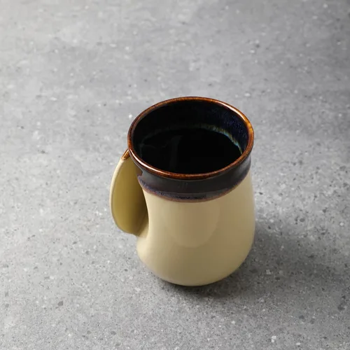 Vista 21 de Selamica - Taza de porcelana de 18 onzas con calentador de manos para diestros, taza de café, taza de té para familiares y pareja - Azul