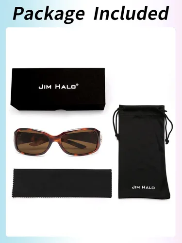 Vista 7 de JIM HALO Gafas de sol polarizadas envolventes, persianas rectangulares de mariposa para mujer UV400