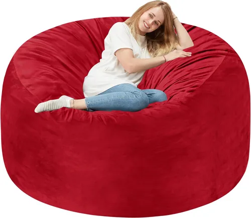 Vista 25 de Homguava - Sillón puff de 3 pies Sillón estilo puff grande de 3 pulgadas con relleno de espuma viscoelástica, sofá suave con funda de terciopelo