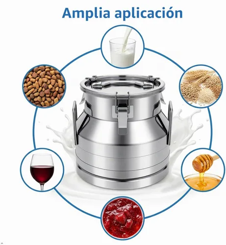 Vista 8 de Lata de leche de acero inoxidable de 3.17 galones, jarra de leche de 12L