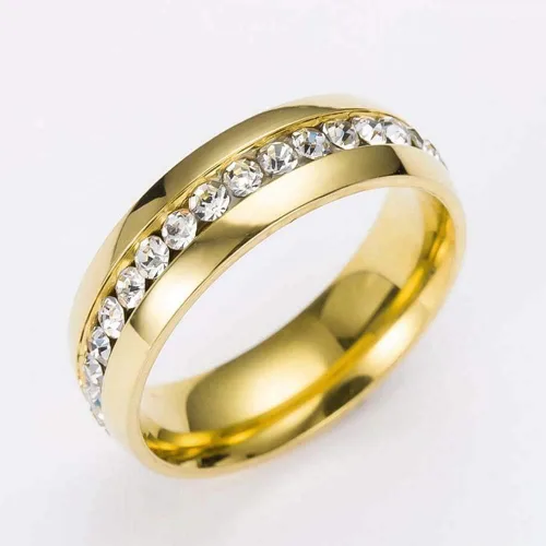 Vista 7 de Juego de anillos de boda de dos anillos, para parejas, de 10 quilates de oro amarillo, relleno de circonia cúbica blanca, para compromiso y boda