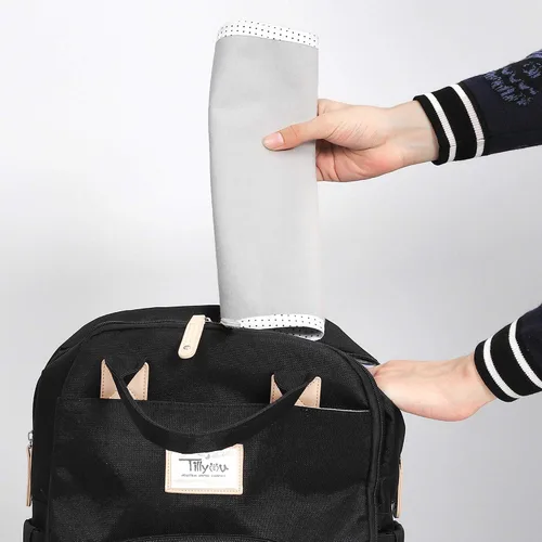 Vista 7 de TILLYOU Forros Impermeables para Cambiador Paquete de 6, Forros de Pañales de Tela 100% Algodón Reutilizables, Gris