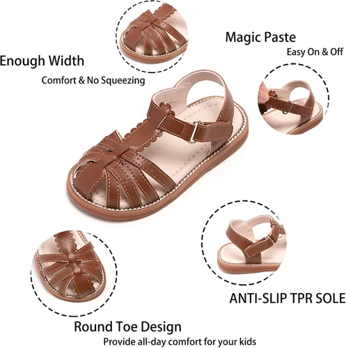 Vista 5 de Kiderence Toddler Girls Sandals Little Girls Kids Summer Shoes Toddler Sandals
