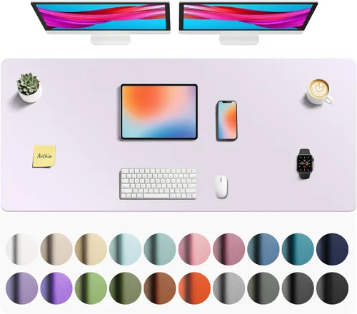 Vista 78 de Aothia - Protector de escritorio de cuero sintético grande, base antideslizante para mouse y superficie para escribir, impermeable, fácil de Agua