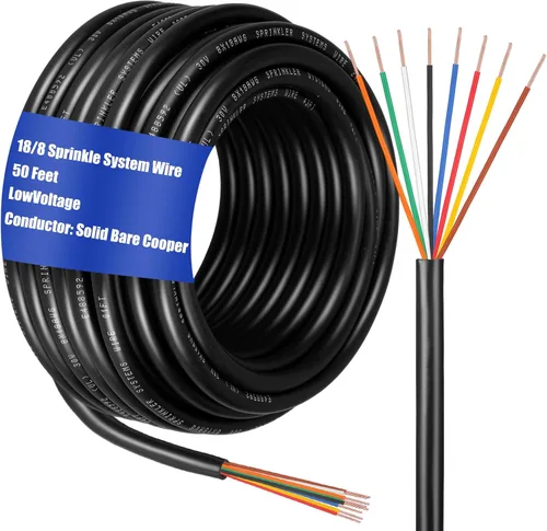 Vista 10 de Hoolerry Alambre sólido para sistema de rociadores, calibre 18, cable de riego con cubierta de PVC resistente a los rayos UV, para riego