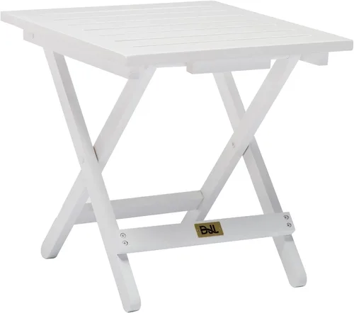 Vista 4 de DJL Mesa auxiliar plegable de madera para sillas Adirondack, mesa auxiliar pequeña para exteriores, mesa pequeña portátil para porche, patio, jardín