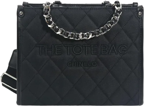 Vista 11 de Chinllo - Bolso de mano para mujer, bolsa satchel con asa superior y correa para el hombro Acolchado blanco