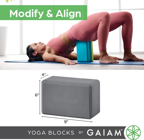 Vista 7 de Gaiam Bloque de yoga – Espuma EVA sin látex – Superficie antideslizante suave con bordes biselados para yoga, pilates, meditación Rubor ateniense