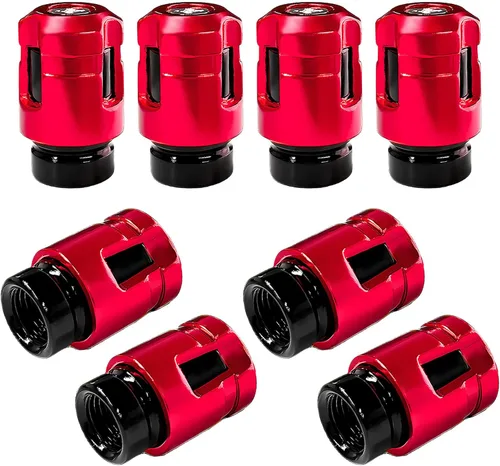Vista 15 de Yourkar 4 tapas de vástago de válvula de neumático de automóvil, cubiertas de válvula de rueda de aleación de aluminio de forma única, resistentes a