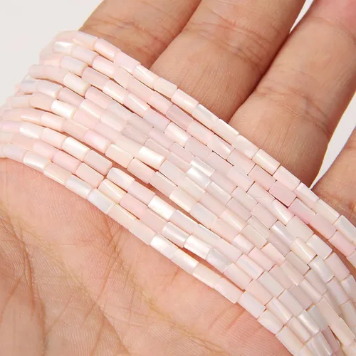 Vista 22 de Los granos naturales del espaciador del tubo del grano de Shell de agua dulce teñidos madre de perlas flojas para la fabricación de la joyería, 1