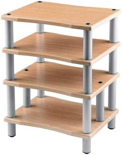 Vista 6 de Monolith - Soporte de audio con estante de 4 niveles, almacenamiento abierto, diseño modular, resistente, compatible con Bose, Polk, Sony, Yamaha
