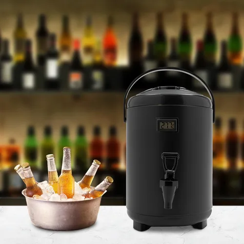 Vista 3 de Dispensador de bebidas aislado, urna de café de 2.1 galones / 8 L con espita y termómetro, dispensador de bebidas frías y calientes con aislamiento