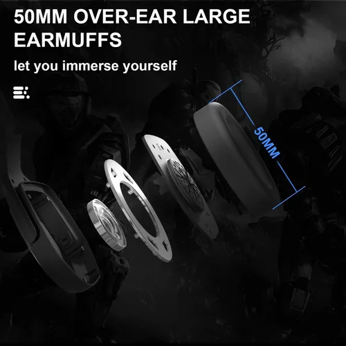 Vista 2 de Anivia MH602 - Auriculares para juegos para PC, PS5, PS4, Nintendo, Xbox One Mac, auriculares estéreo con cable con micrófono de cancelación