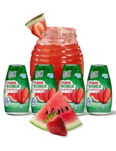 Vista 8 de Klass Aguas Frescas Potenciador líquido de agua sin azúcar, sabor natural, pepino y lima Paquete de 4 unidades de 1.62 onzas