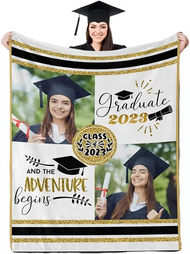 Vista 16 de D-Story Manta de franela personalizada para mujer, regalos de graduados, regalo de graduación de secundaria, regalos de graduación personalizados