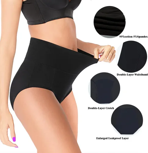Vista 2 de Ropa interior de período para mujer, de algodón, a prueba de fugas, fácil de limpiar, para adolescentes, niñas y niñas