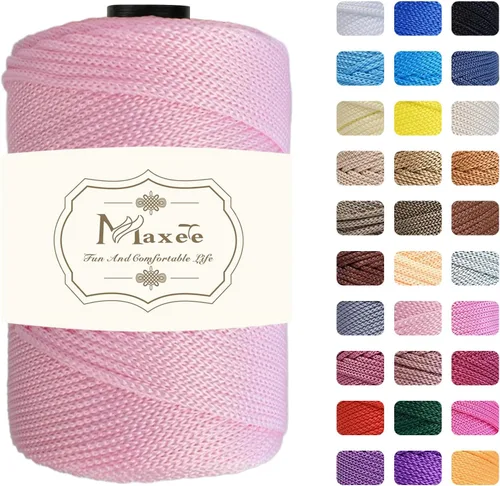 Vista 59 de Cordón de macramé de poliéster de alta calidad de 0.118 in × 218 yardas, 0.118 in, 100% polipropileno, ideal para ganchillo, ganchos de pared