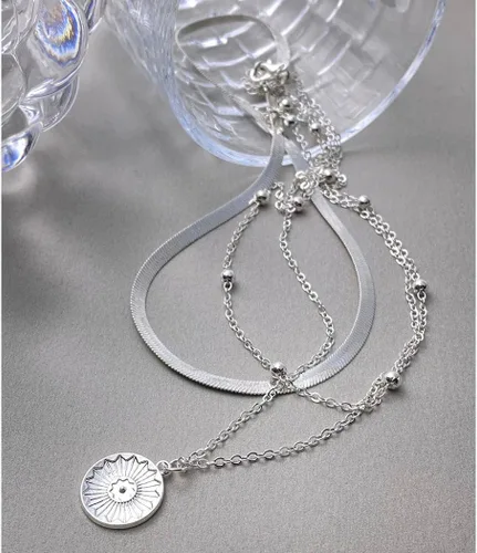 Vista 8 de Shegirl Layered Necklace Silver Pendant Necklaces Fashion Necklaces Jewelry for Women and Girls
