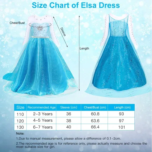 Vista 4 de TOLOYE Disfraces de princesa para niñas, ropa de vestir de princesa con accesorios para fiesta de cumpleaños, Halloween, cosplay