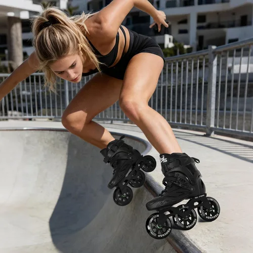 Vista 8 de Patines en línea de 3 ruedas para mujeres y hombres, patines de alto rendimiento con ruedas de 4.331 in, patines de velocidad profesionales en línea