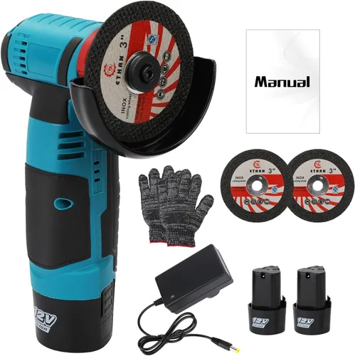 Vista 6 de Kit de amoladora angular de cepillo inalámbrico Mini herramienta de molienda angular eléctrica de 19500 rpm Herramienta de molienda eléctrica