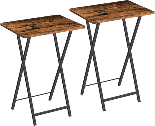 Vista 10 de HOOBRO Mesa plegable para TV, bandeja de TV, mesa de aperitivos