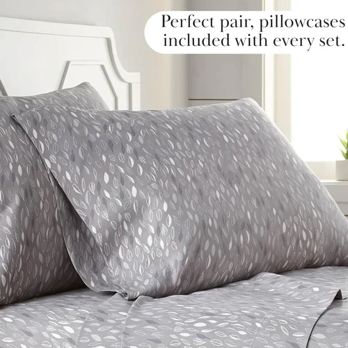 Vista 109 de Southshore Fine Living, Inc. Colección Winter Brush, juego de sábanas de 3 piezas para cama individual, sábana bajera con bolsillo profundo de 14