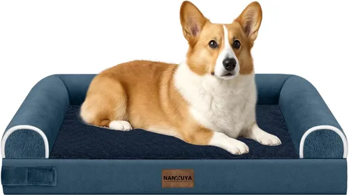 Vista 128 de NANUYA - Cama ortopédica para perros de tamaño mediano/grande, lavable: Camas con almohada para perros de tamaño mediano/grande, sofá de espuma