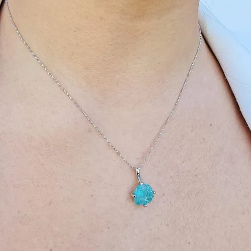 Vista 46 de Juego de joyas de piedras preciosas crudas reales con plata de ley 925 chapada en oro real, collar y aretes de piedra natal, regalo para ella por