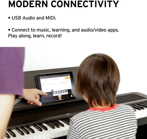 Vista 4 de Korg B2 Piano digital de 88 teclas con audio y USB MIDI - Software incluido - Negro (B2BK)