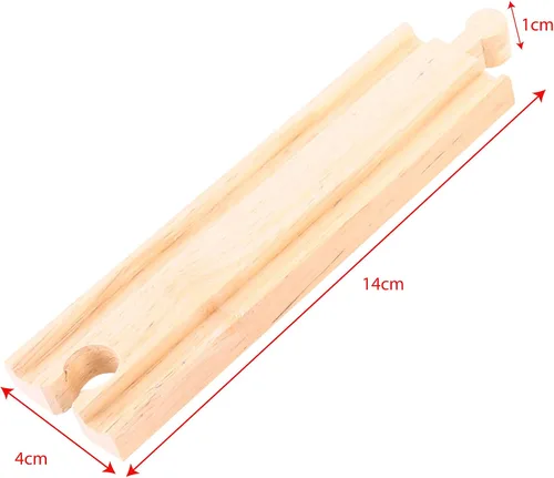 Vista 3 de Bigjigs Rail Rectas medianas (paquete de 4) – Otras marcas principales de rieles de madera son compatibles