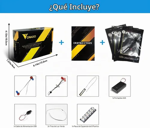 Vista 8 de VONADO Kit de luces LED compatible con Lego Technic Ford Mustang Shelby GT500 42138, iluminación de bricolaje para Mustang 42138