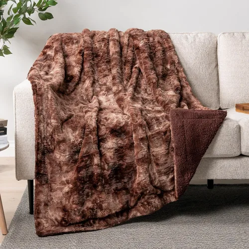 Vista 26 de PAVILIA - Manta de piel sintética reversible con diseño tie-dye color negro, suave, mullida y cálida, mantas y cobijas de sherpa para cama, manta