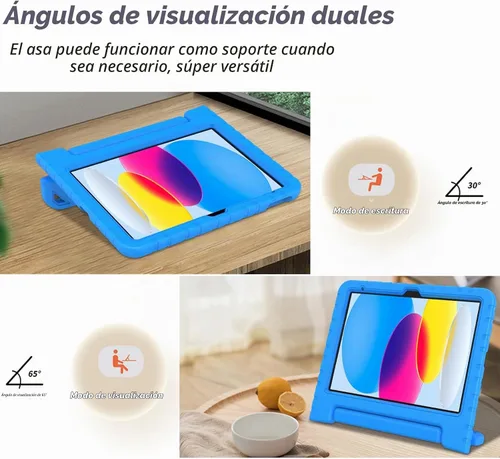 Vista 4 de LTROP Funda para niños para iPad A16 11ª generación 11 pulgadas 2025/ iPad 10ª generación 10.9 pulgadas 2022 con protector de pantalla, ligera a