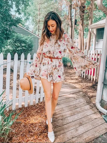 Vista 5 de Romwe - Mono suelto para mujer diseño floral