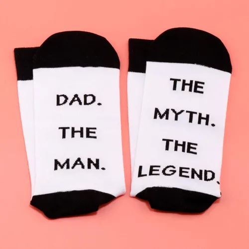 Vista 7 de LEVLO Calcetines de regalo para papá el día del padre el hombre el mito la leyenda calcetines divertido regalo para papá nuevo papá calcetines