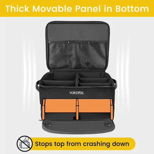 Vista 7 de YOREPEK Organizador de maletero de golf de 2 capas, regalos de golf para hombres con compartimento ventilado separado para 2 pares de zapatos