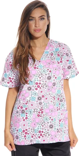 Vista 20 de Just Love - Tops de trabajo festivos para mujer Aqua - Luna y estrellas