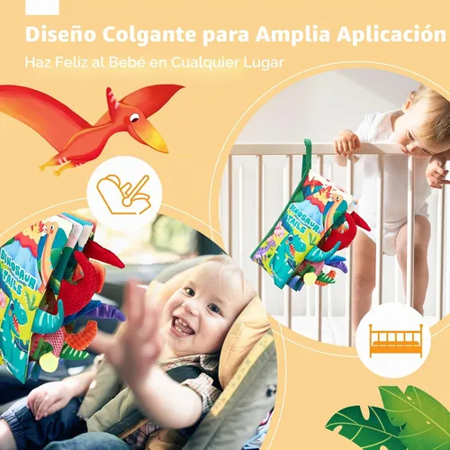 Vista 6 de hahaland Libros para bebés de 0 a 6 a 12 meses, juguetes sensoriales