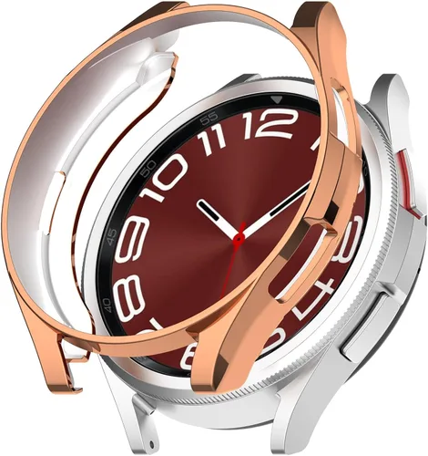 Vista 16 de Funda compatible con Samsung Galaxy Watch 6 Classic de 1.693 in 2023, suave TPU chapado en todo el contorno, a prueba de arañazos, funda protectora