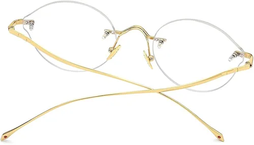 Vista 7 de Marco de gafas de titanio de FONEX, gafas ópticas de miopía redondas para mujer 8509
