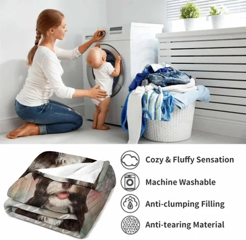 Vista 6 de Manta personalizada con imagen, mantas de memoria personalizadas para perros, hechas en Estados Unidos, imagen personalizada para pérdida de 1 Foto