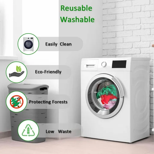 Vista 6 de Bolsas de compras reutilizables para comestibles, paquete de 4 de 50 libras bolsas plegables grandes y lavables para mercado, compactas para un
