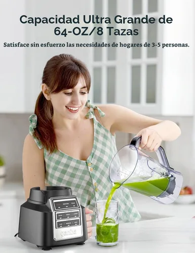 Vista 6 de Ganiza Batidora de batido Max 1800W, licuadoras profesionales para cocina